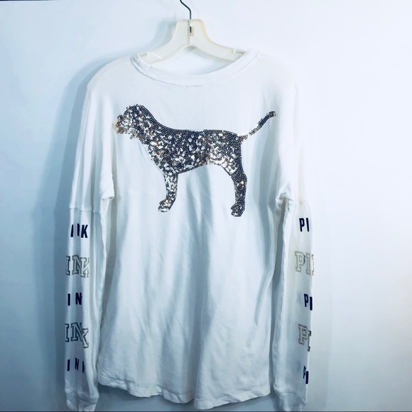 Victorias Secret PINK Bling dog long sleeve shirt - Picture 6 of 7